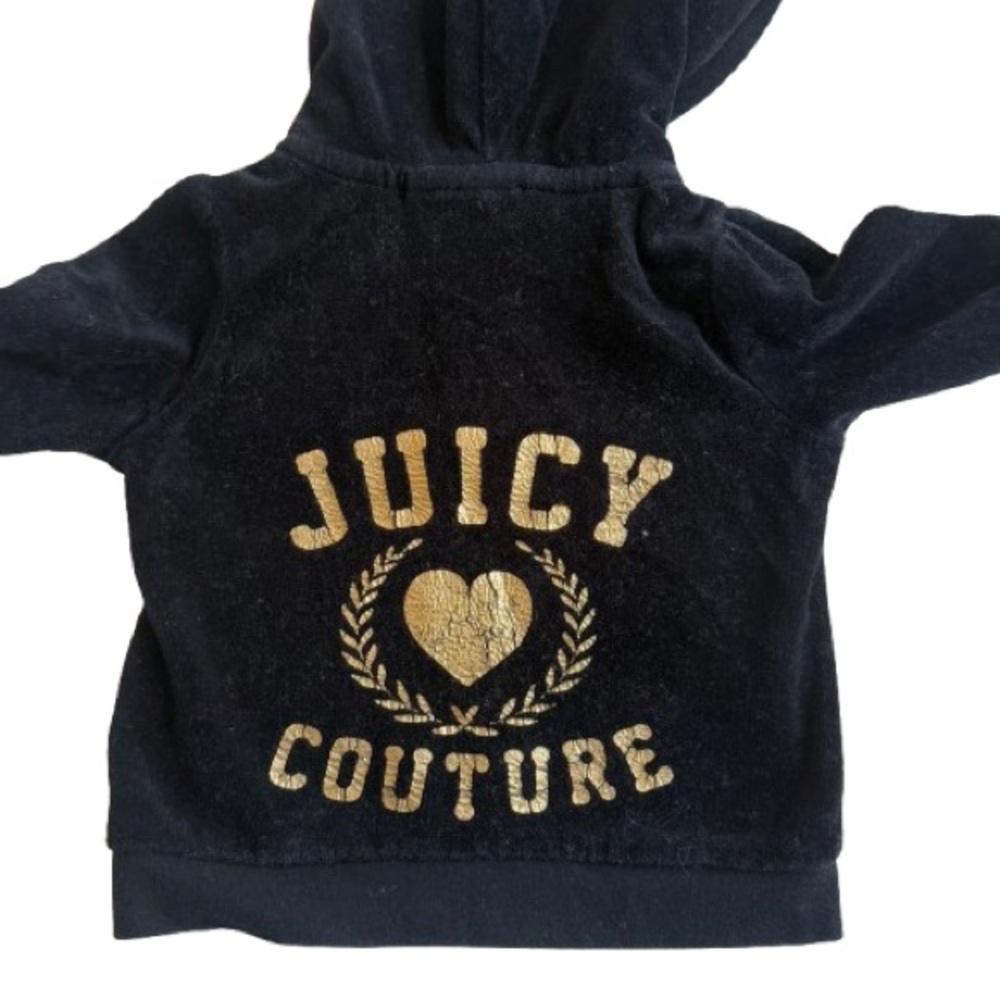 Juicy Couture Black and Gold Sweatshirt with Regal Design Size 3T